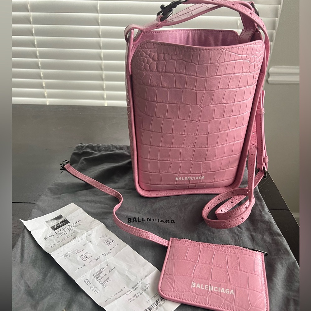 COPY - Pink Leather Balenciaga Tool 2.0 North-South Tote Bag Xs (AUTHENTIC)
